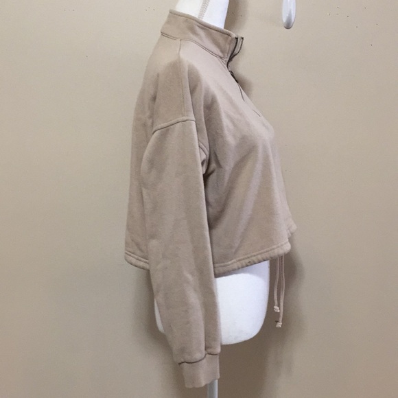 American Eagle Womens Sand Brown Cropped Sweatshirt XS - Picture 3 of 6